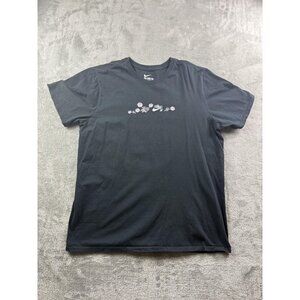 Nike SB Shirt Mens XL Black Floral Script Swoosh The Nike Tee Skateboarding